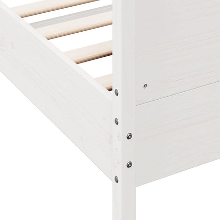 sengeramme uden madras 150x200 cm massivt fyrretræ hvid