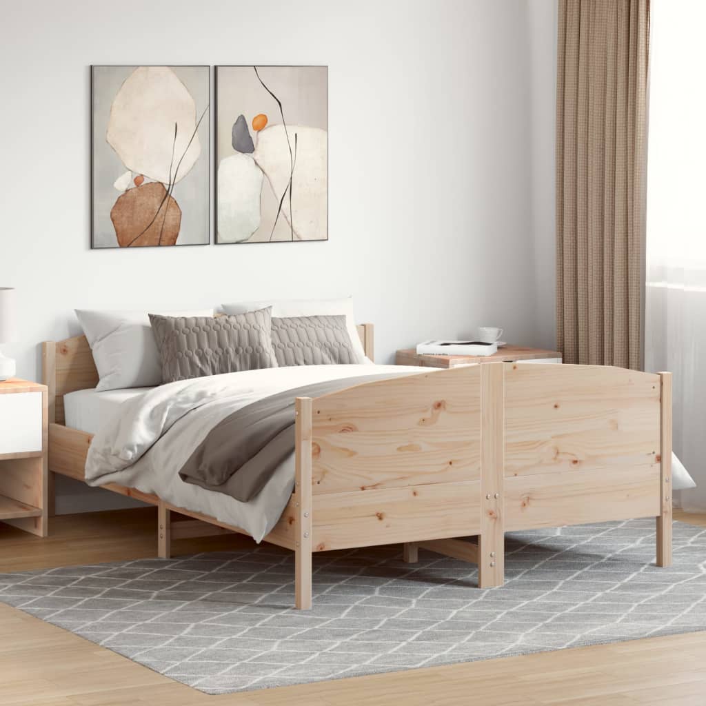 sengeramme uden madras 140x200 cm massivt fyrretræ