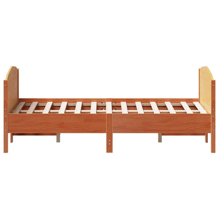 sengeramme uden madras 140x200 cm massivt fyr gyldenbrun