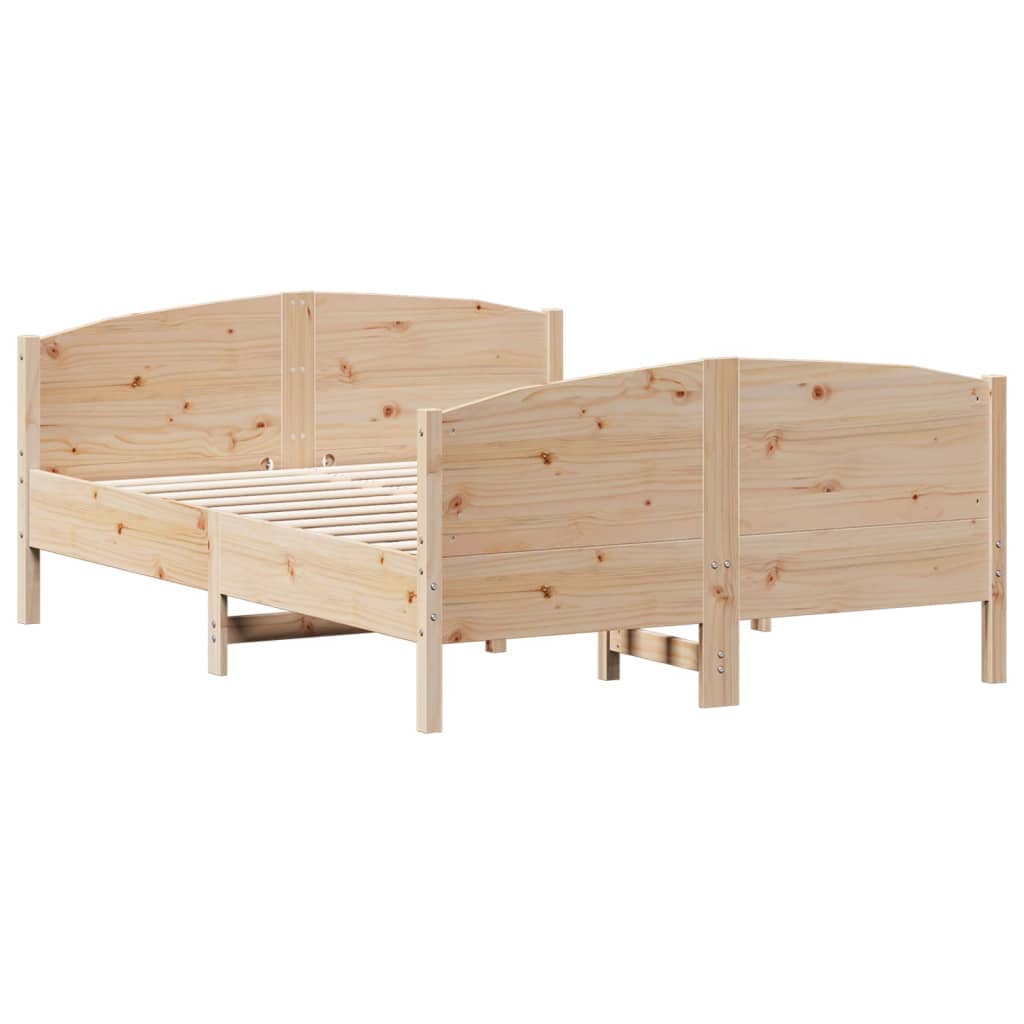 sengeramme uden madras 120x200 cm massivt fyrretræ