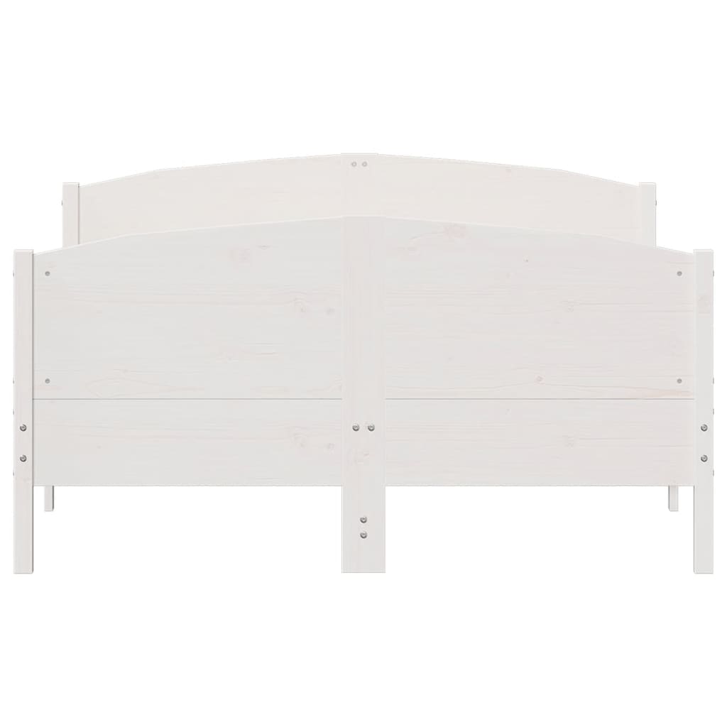 sengeramme uden madras 120x200 cm massivt fyrretræ hvid