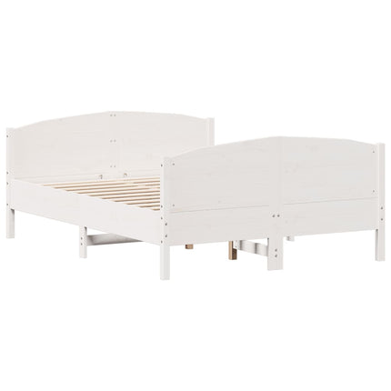 sengeramme uden madras 120x200 cm massivt fyrretræ hvid