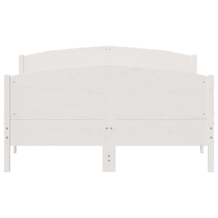 sengeramme uden madras 140x190 cm massivt fyrretræ hvid