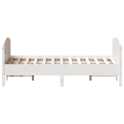 sengeramme uden madras 140x190 cm massivt fyrretræ hvid