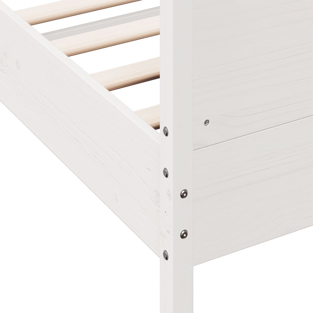 sengeramme uden madras 140x190 cm massivt fyrretræ hvid