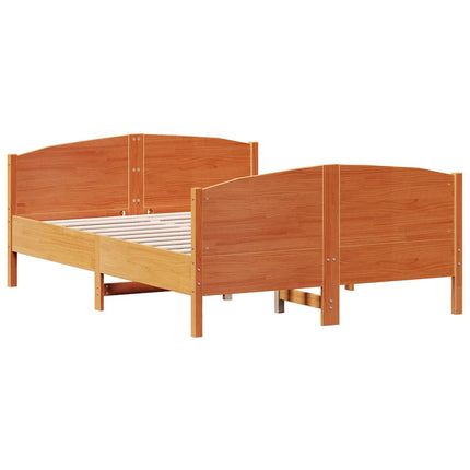 sengeramme uden madras 140x190 cm massivt fyrretræ gyldenbrun