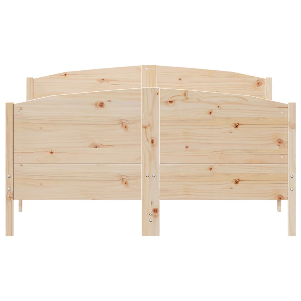 sengeramme uden madras 135x190 cm massivt fyrretræ hvid