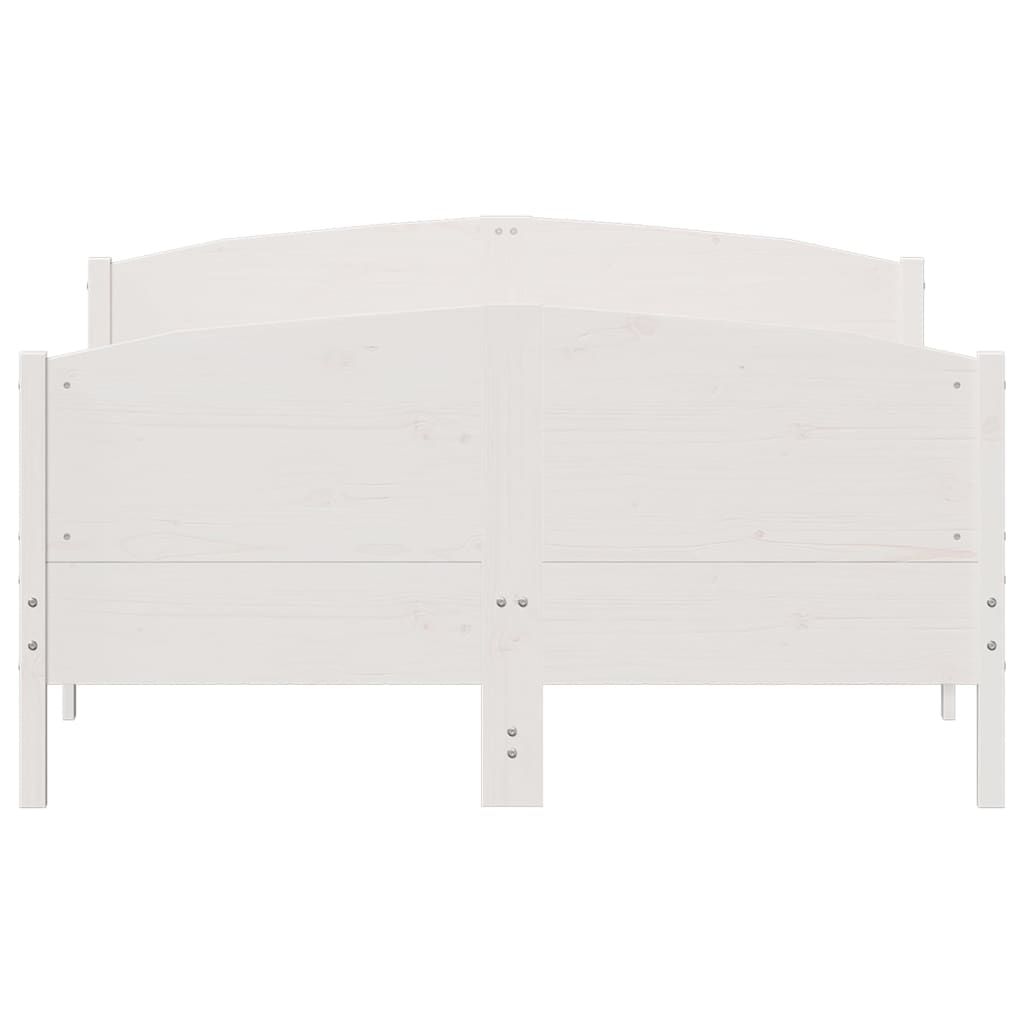 sengeramme uden madras 135x190 cm massivt fyrretræ hvid