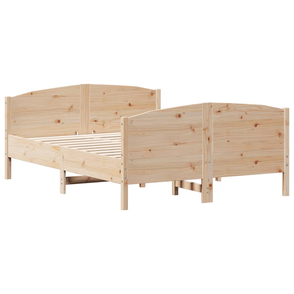 sengeramme uden madras 120x190 cm massivt fyrretræ