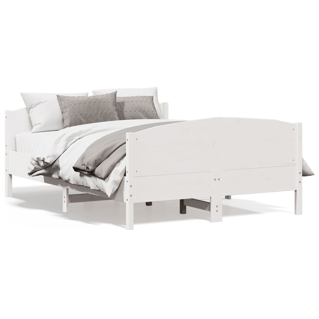 sengeramme uden madras 120x190 cm massivt fyrretræ hvid