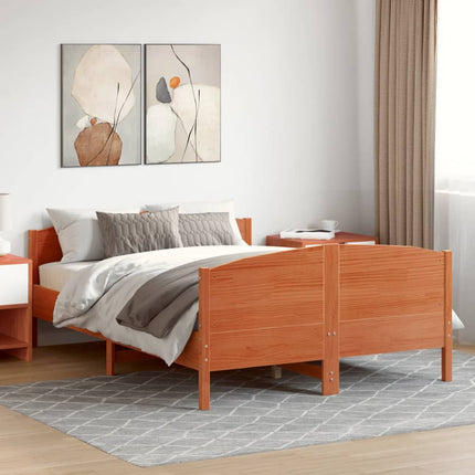 sengeramme uden madras 120x190 cm massivt fyrretræ gyldenbrun