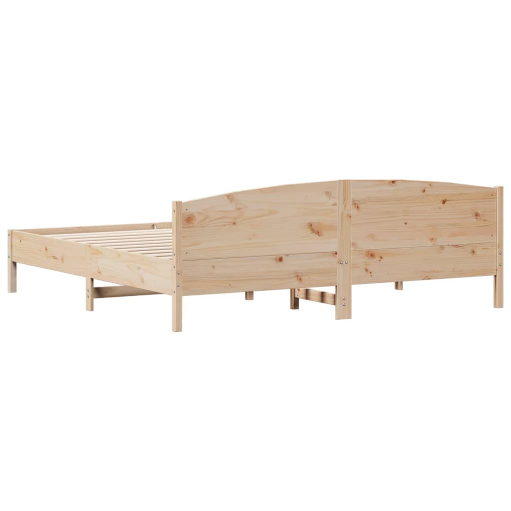 sengeramme uden madras 200x200 cm massivt fyrretræ