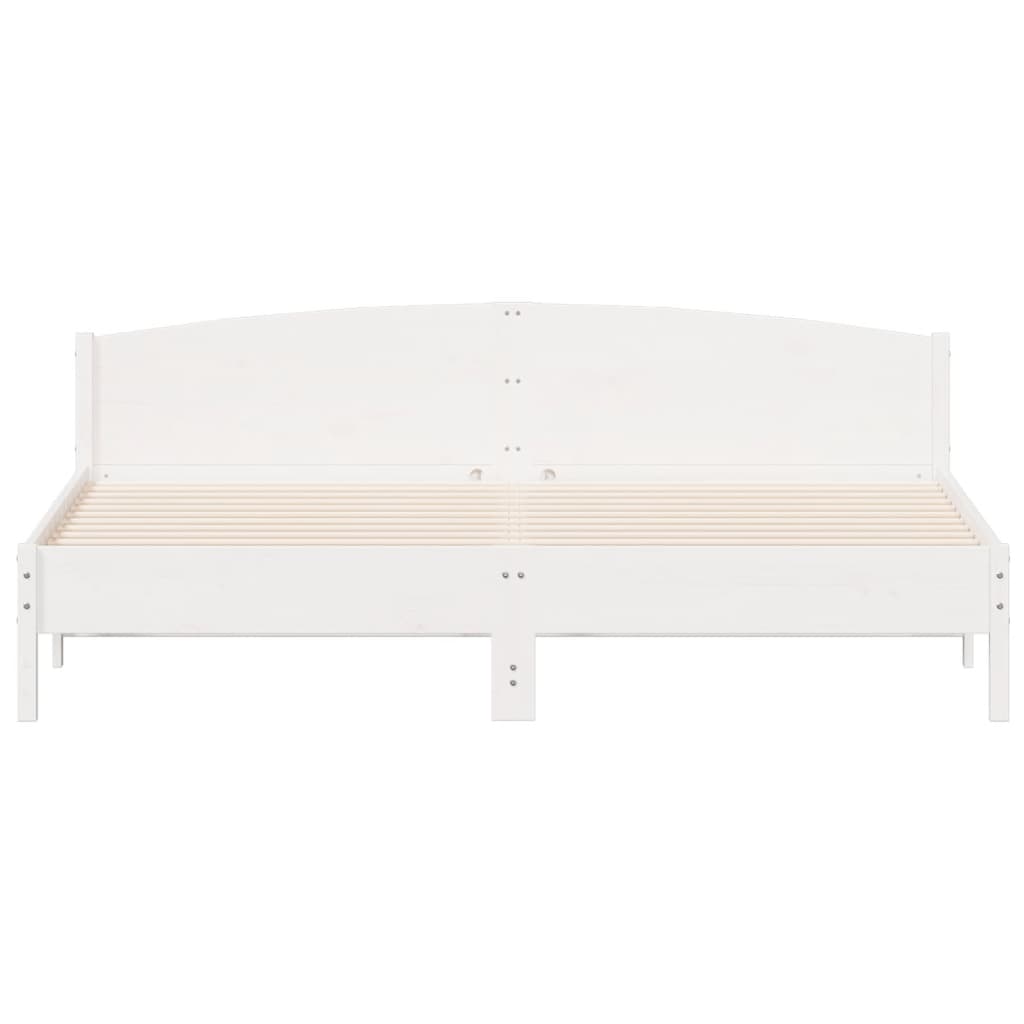 sengeramme uden madras 200x200 cm massivt fyrretræ hvid