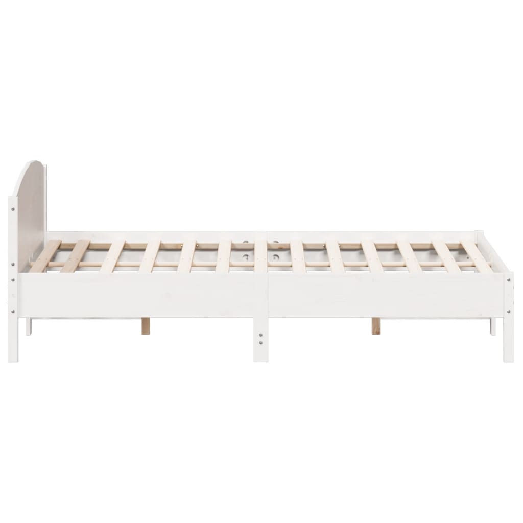 sengeramme uden madras 200x200 cm massivt fyrretræ hvid
