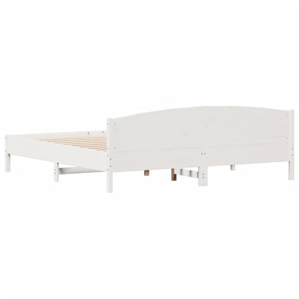 sengeramme uden madras 200x200 cm massivt fyrretræ hvid