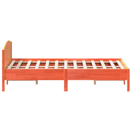 sengeramme uden madras 200x200 cm massivt fyrretræ gyldenbrun