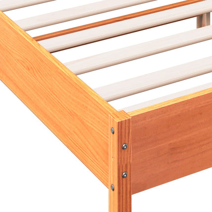 sengeramme uden madras 200x200 cm massivt fyrretræ gyldenbrun