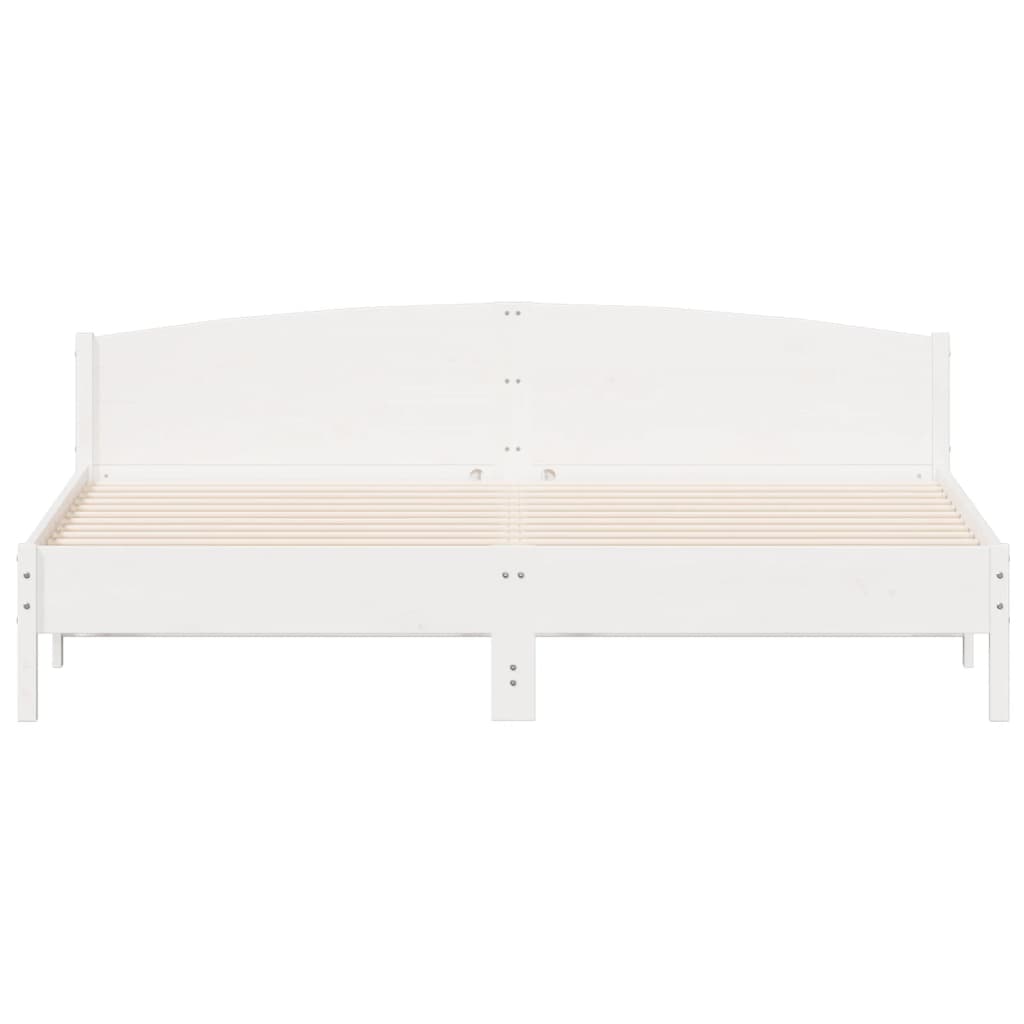 sengeramme uden madras 180x200 cm massivt fyrretræ hvid