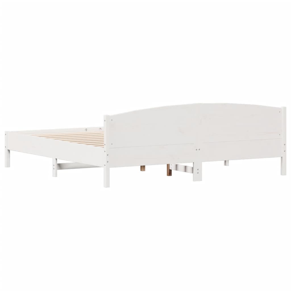 sengeramme uden madras 180x200 cm massivt fyrretræ hvid