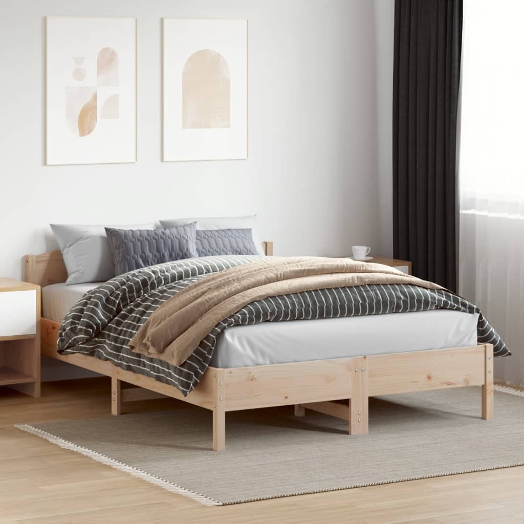 sengeramme uden madras 160x200 cm massivt fyrretræ