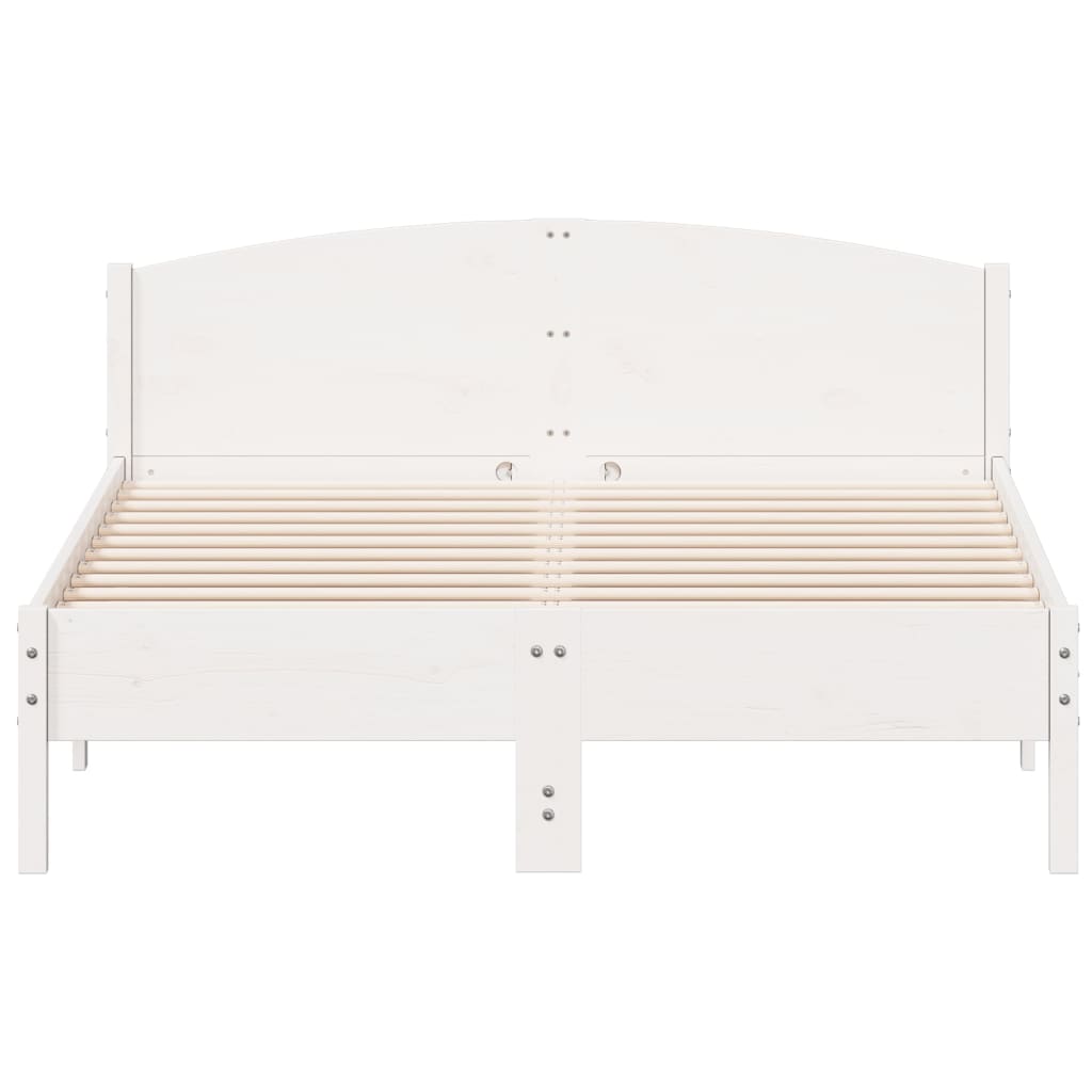 sengeramme uden madras 160x200 cm massivt fyrretræ hvid