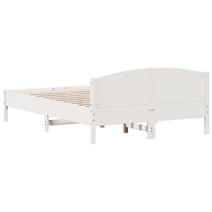 sengeramme uden madras 160x200 cm massivt fyrretræ hvid