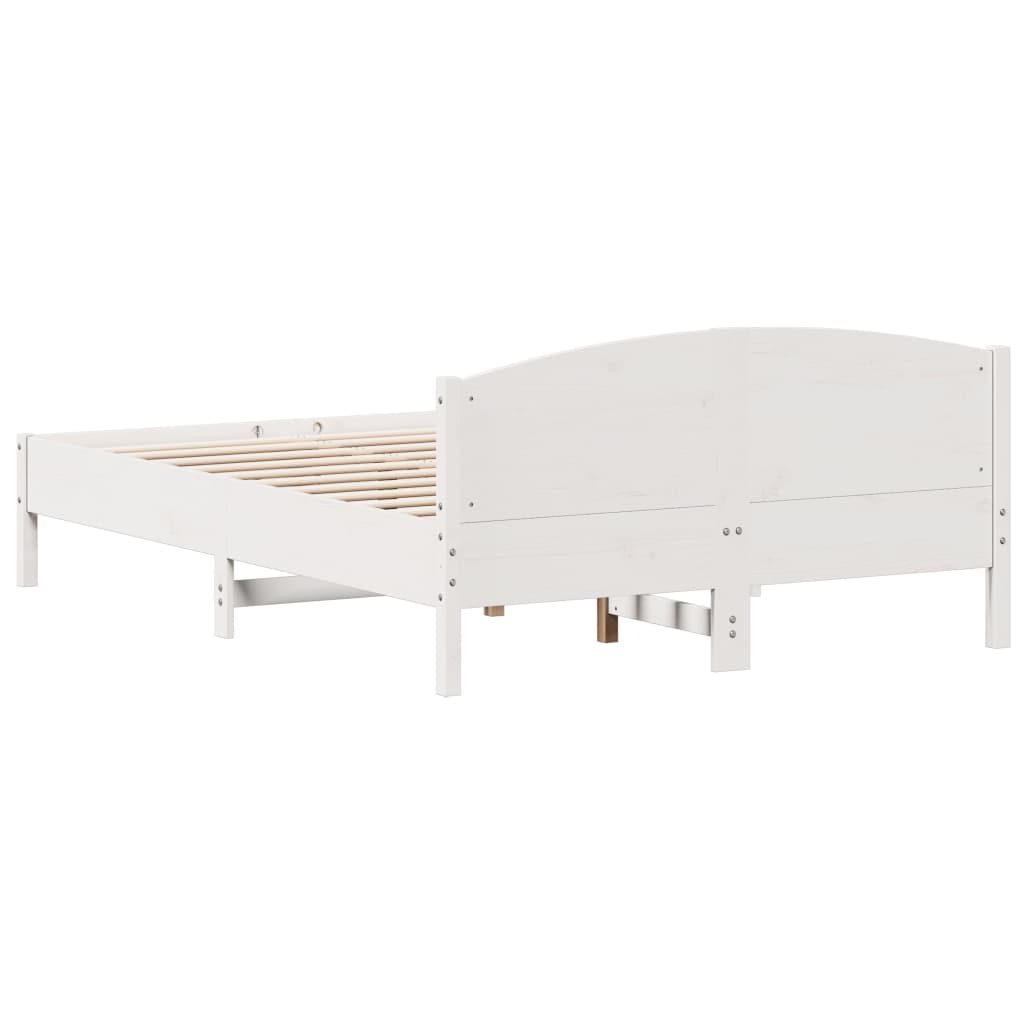 sengeramme uden madras 160x200 cm massivt fyrretræ hvid