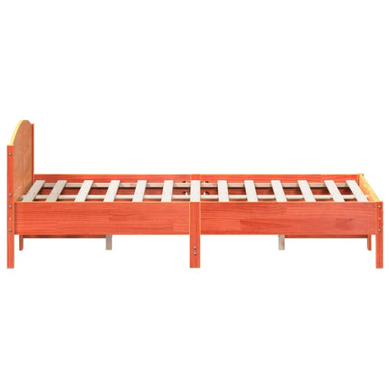 sengeramme uden madras 160x200 cm massivt fyrretræ gyldenbrun