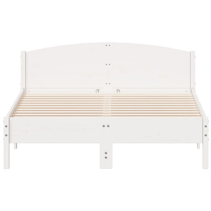 sengeramme uden madras 150x200 cm massivt fyrretræ hvid