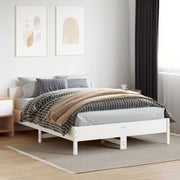 sengeramme uden madras 150x200 cm massivt fyrretræ hvid