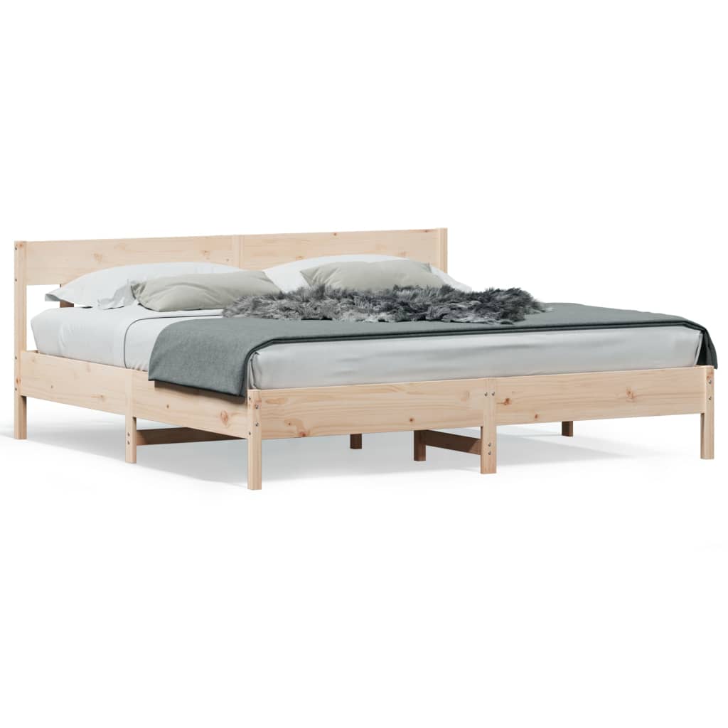 sengeramme uden madras 200x200 cm massivt fyrretræ