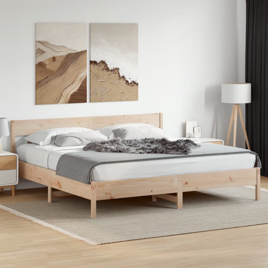 sengeramme uden madras 200x200 cm massivt fyrretræ