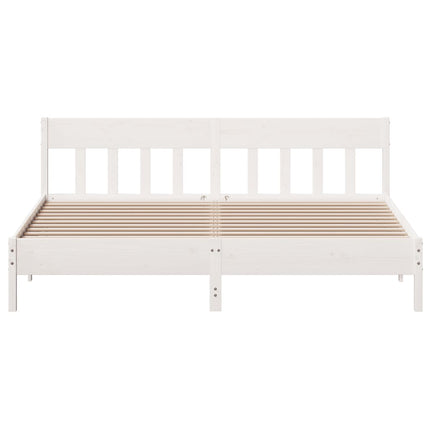 sengeramme uden madras 200x200 cm massivt fyrretræ hvid