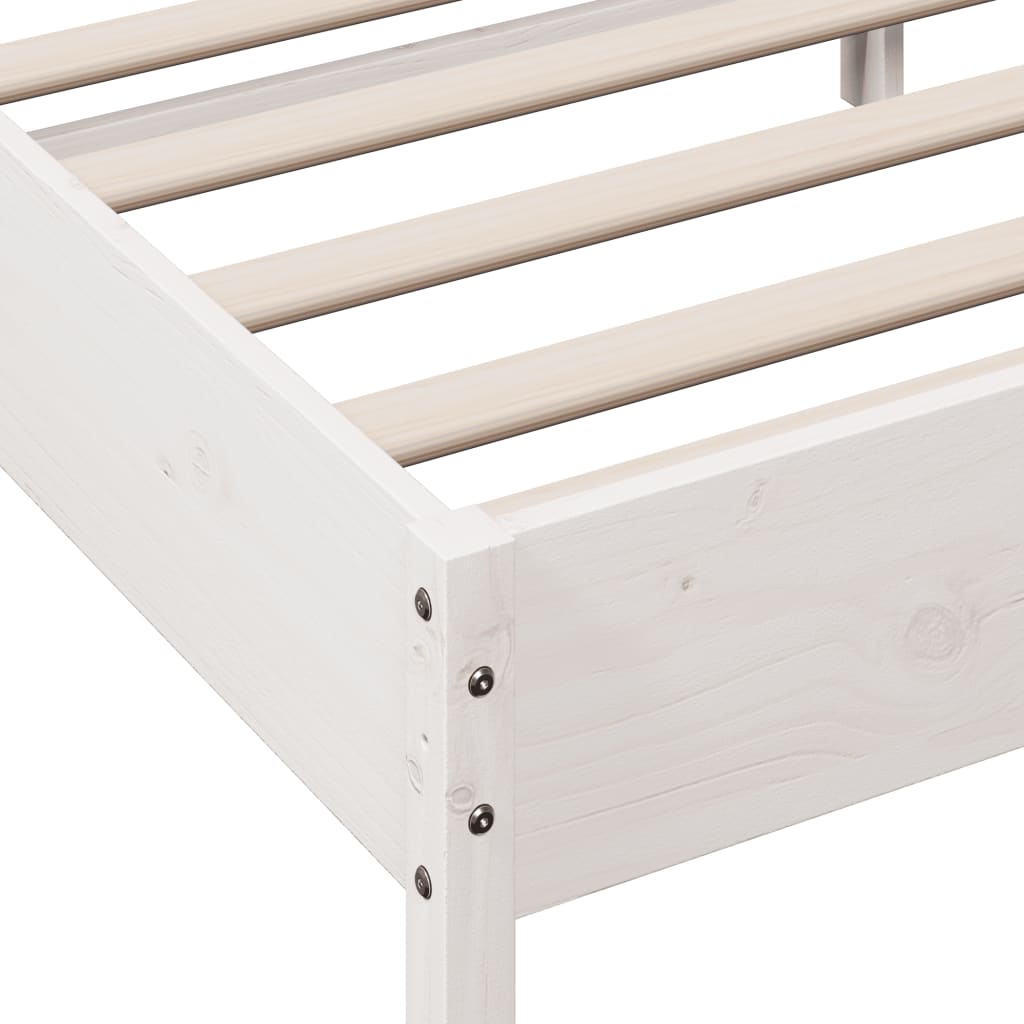 sengeramme uden madras 200x200 cm massivt fyrretræ hvid