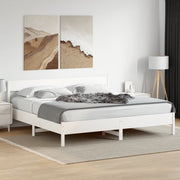 sengeramme uden madras 200x200 cm massivt fyrretræ hvid