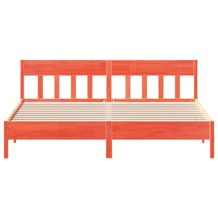 sengeramme uden madras 200x200 cm massivt fyrretræ gyldenbrun