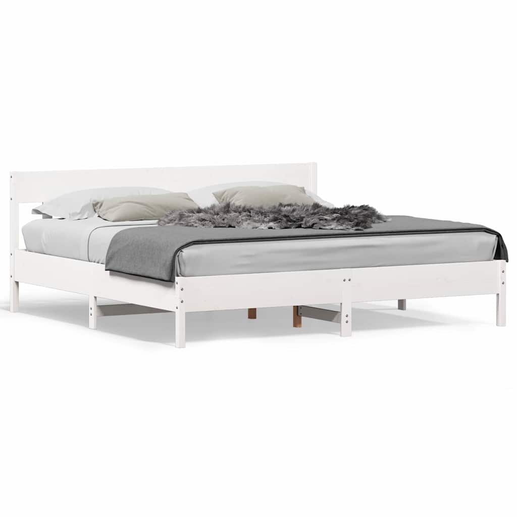 sengeramme uden madras 180x200 cm massivt fyrretræ hvid
