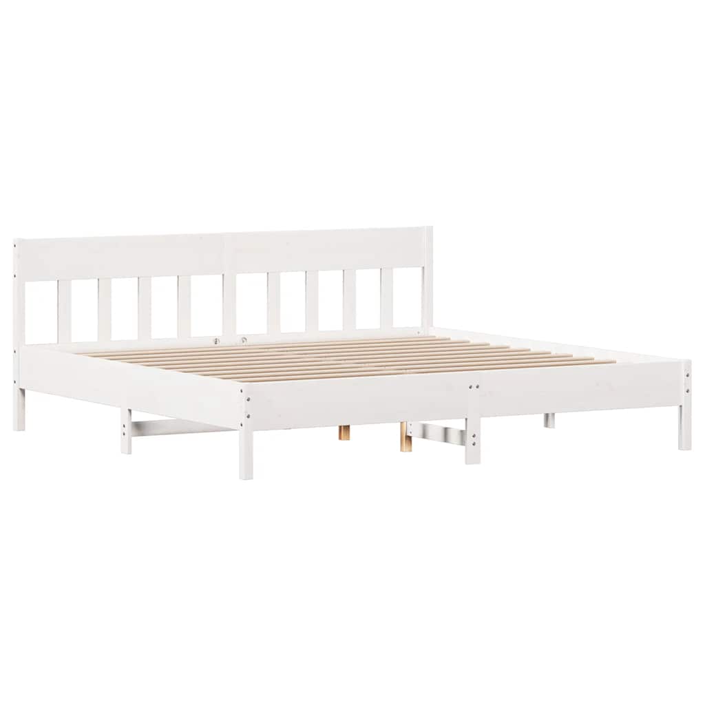 sengeramme uden madras 180x200 cm massivt fyrretræ hvid
