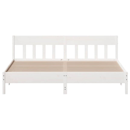 sengeramme uden madras 180x200 cm massivt fyrretræ hvid