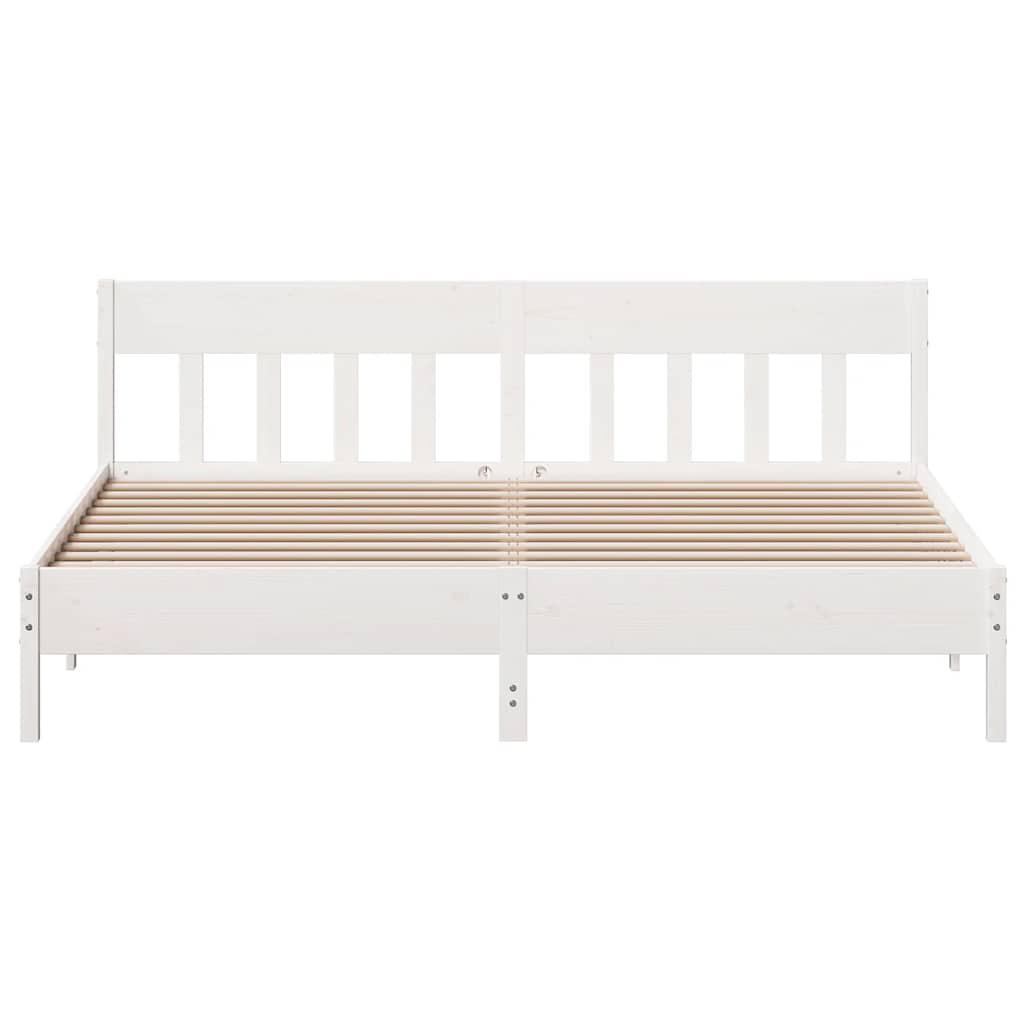sengeramme uden madras 180x200 cm massivt fyrretræ hvid