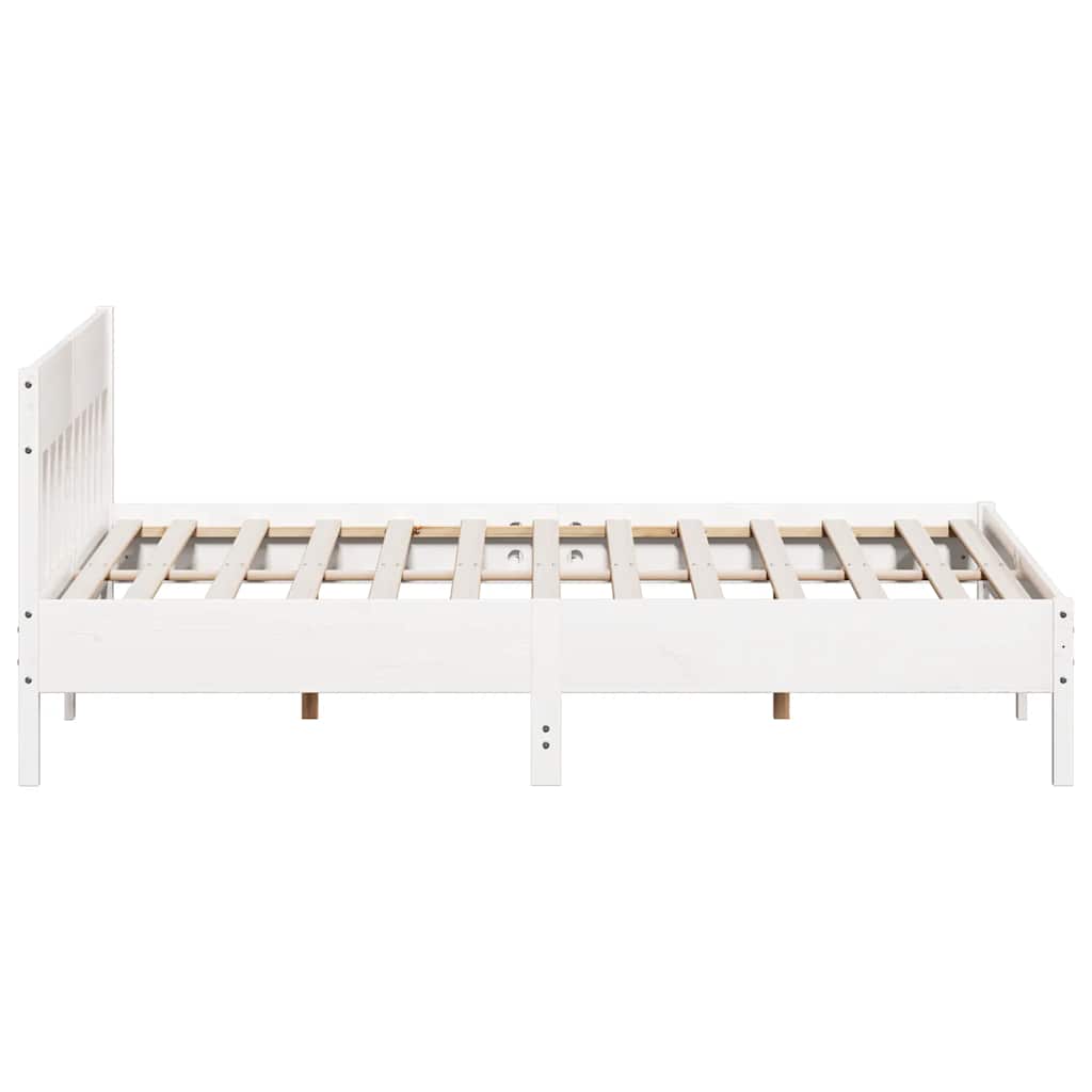 sengeramme uden madras 180x200 cm massivt fyrretræ hvid