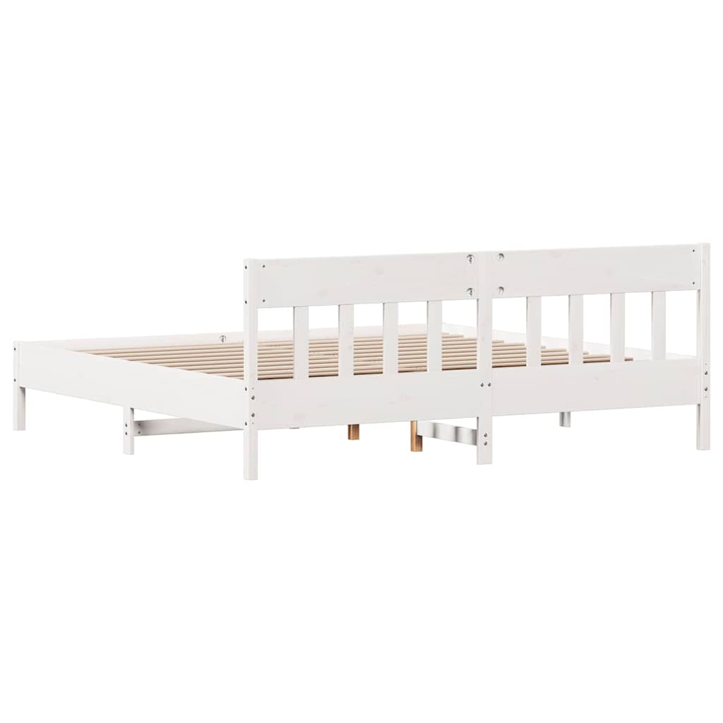 sengeramme uden madras 180x200 cm massivt fyrretræ hvid