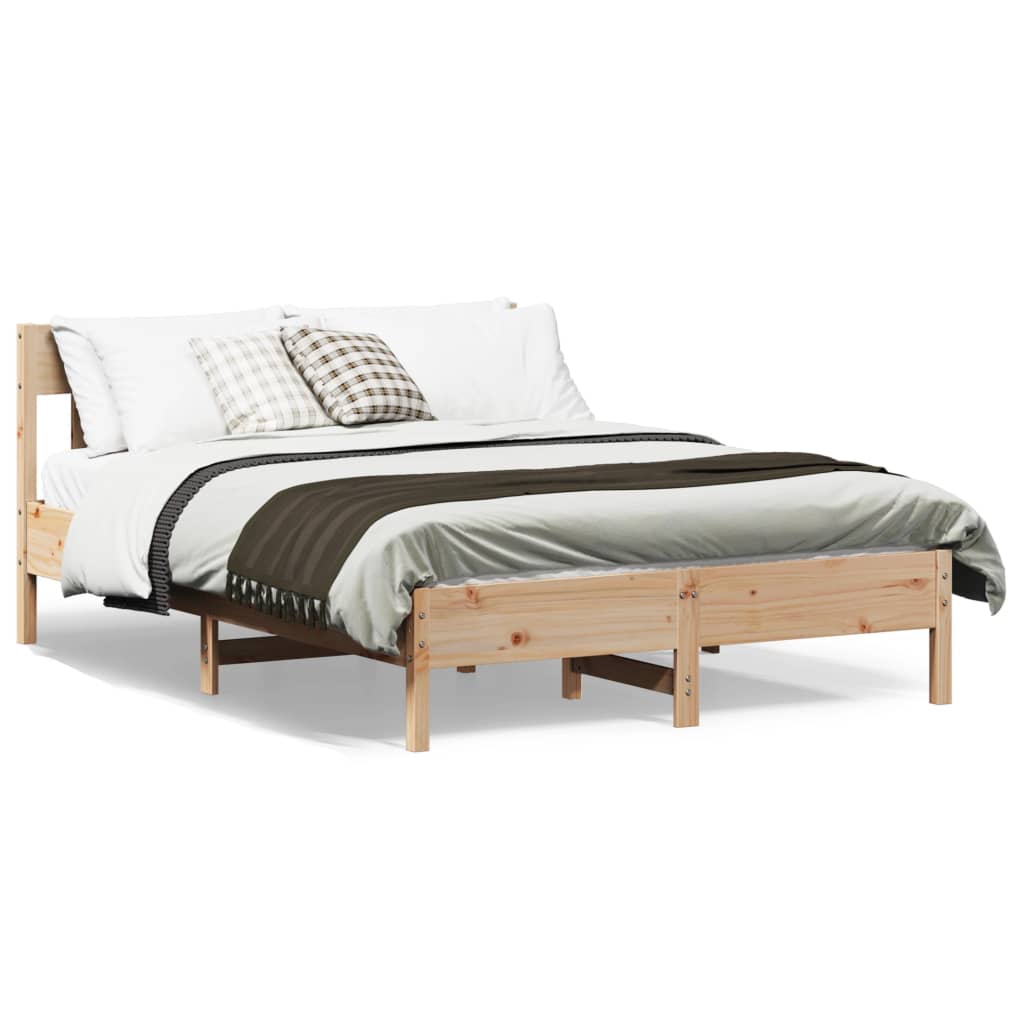 sengeramme uden madras 160x200 cm massivt fyrretræ