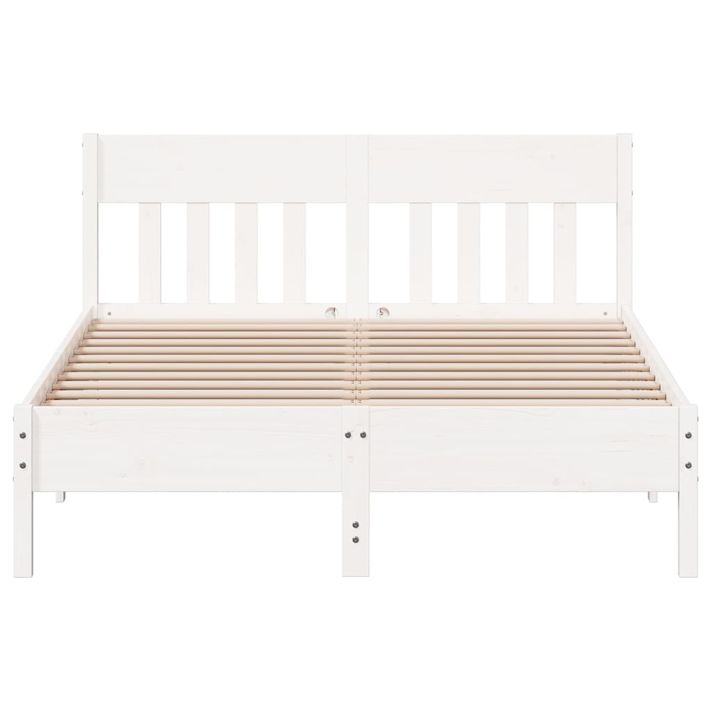 sengeramme uden madras 160x200 cm massivt fyrretræ hvid