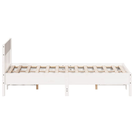 sengeramme uden madras 160x200 cm massivt fyrretræ hvid