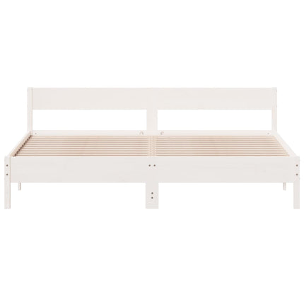 sengeramme uden madras 200x200 cm massivt fyrretræ hvid