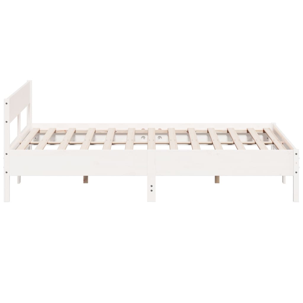 sengeramme uden madras 200x200 cm massivt fyrretræ hvid