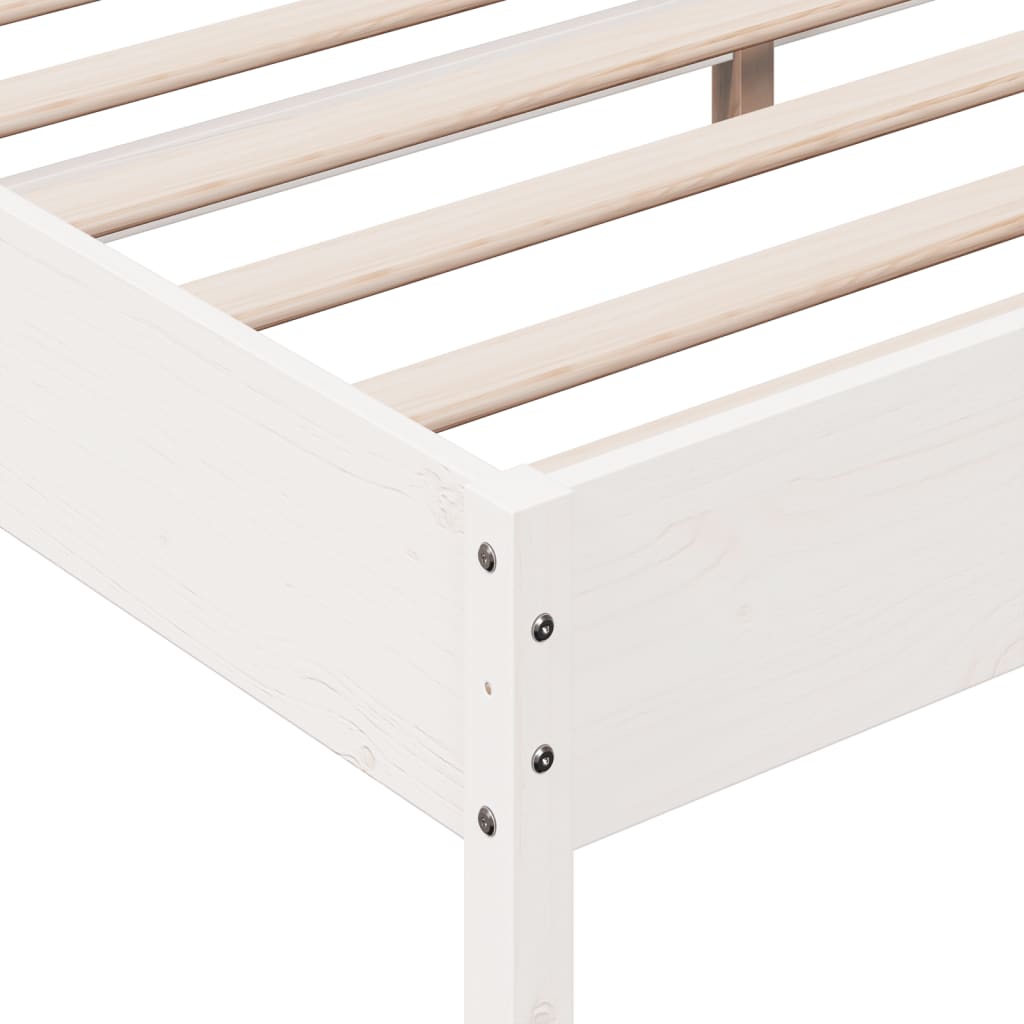 sengeramme uden madras 200x200 cm massivt fyrretræ hvid