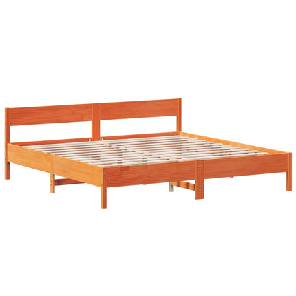 sengeramme uden madras 200x200 cm massivt fyrretræ gyldenbrun
