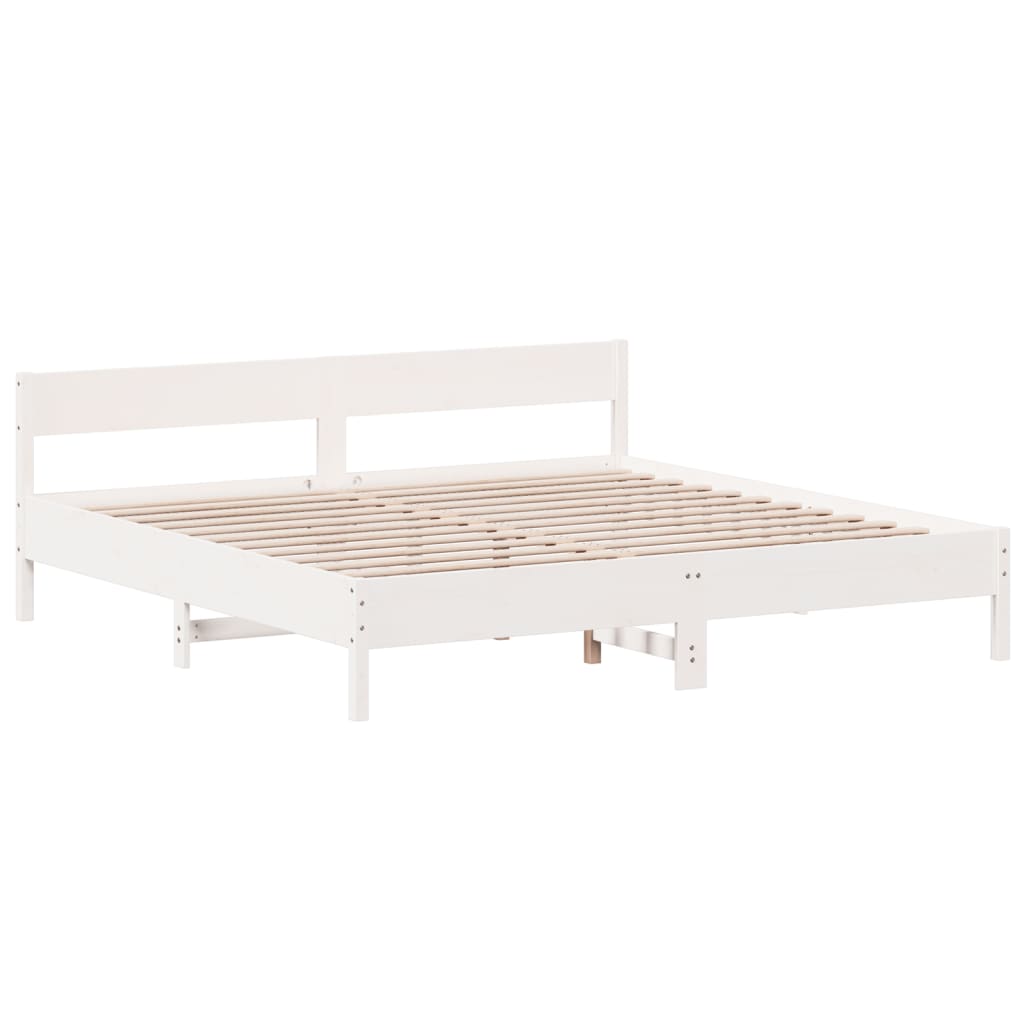 sengeramme uden madras 180x200 cm massivt fyrretræ hvid